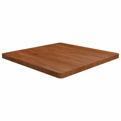Dark Brown Oak Square Table Top 80x80cm - Solid Wood Finish