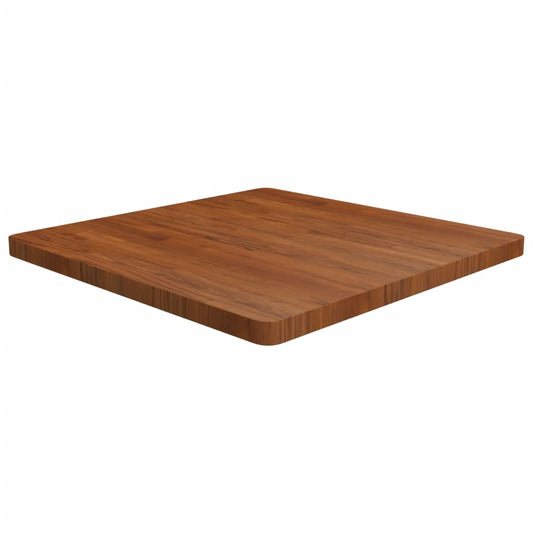 Dark Brown Oak Square Table Top 80x80cm - Solid Wood Finish