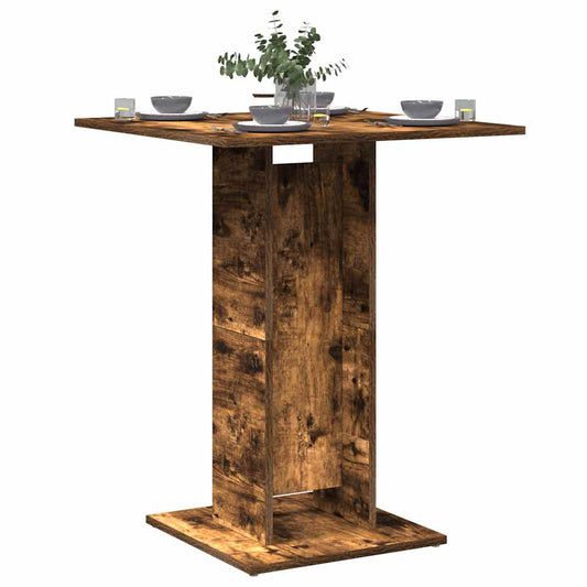 Smoked Oak Bistro Table 60x60x75 cm - Engineered Wood Elegance