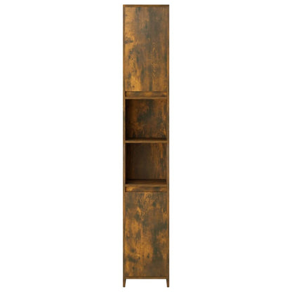 Smoked Oak Engineered Wood Bathroom Cabinet - 30x30x183.5 cm