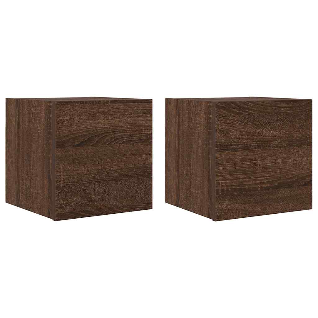 Wall Mounted TV Cabinet 2 pcs Brown Oak 30.5x30x30 cm