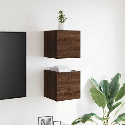 Wall Mounted TV Cabinet 2 pcs Brown Oak 30.5x30x30 cm