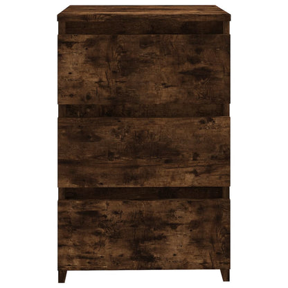 Compact Smoked Oak Bed Cabinet, Engineered Wood 40x35x62.5 cm