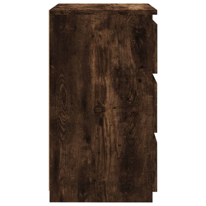 Compact Smoked Oak Bed Cabinet, Engineered Wood 40x35x62.5 cm
