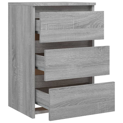 Grey Sonoma Bed Cabinet 40x35x62.5 cm - Durable Engineered Wood