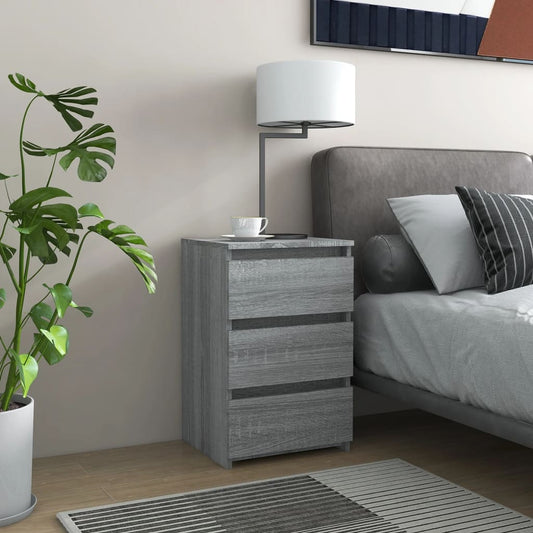 Grey Sonoma Bed Cabinet 40x35x62.5 cm - Durable Engineered Wood
