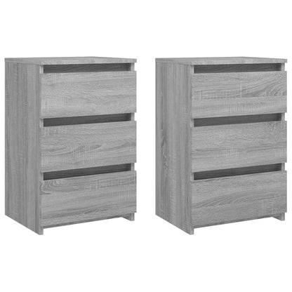 2 Grey Sonoma Bed Cabinets, 40x35x62.5 cm, Engineered Wood