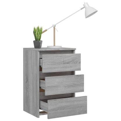 2 Grey Sonoma Bed Cabinets, 40x35x62.5 cm, Engineered Wood