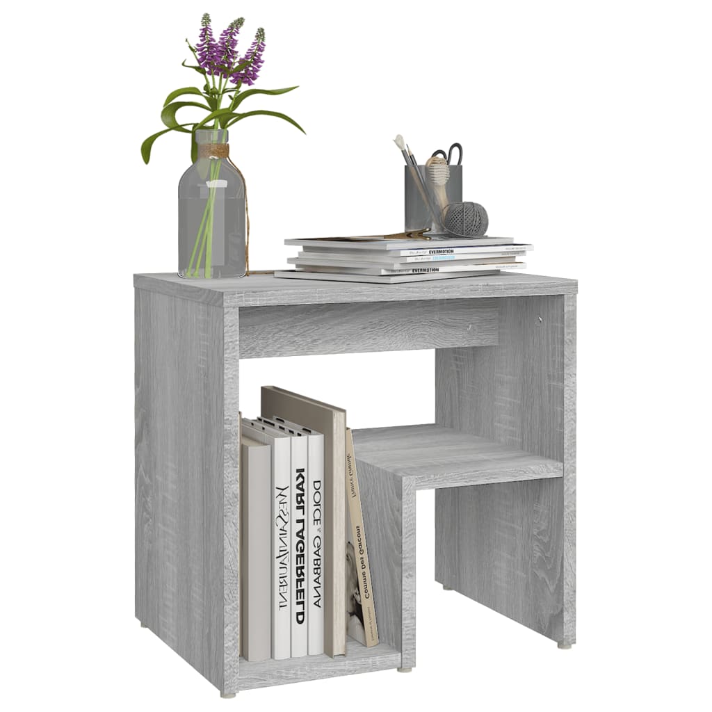 Set of 2 Grey Sonoma Bed Cabinets, Engineered Wood 40x30x40 cm
