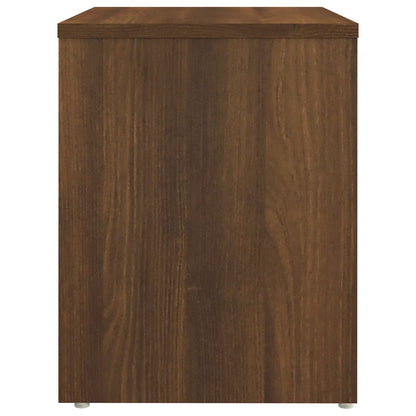 Brown Oak Engineered Wood Bed Cabinets - Set of 2, 40x30x40 cm