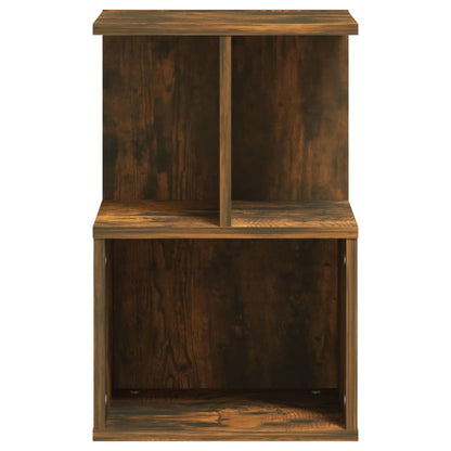 Set of 2 Smoked Oak Bedside Cabinets, Engineered Wood, 35x35x55 cm