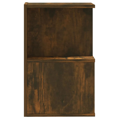 Set of 2 Smoked Oak Bedside Cabinets, Engineered Wood, 35x35x55 cm