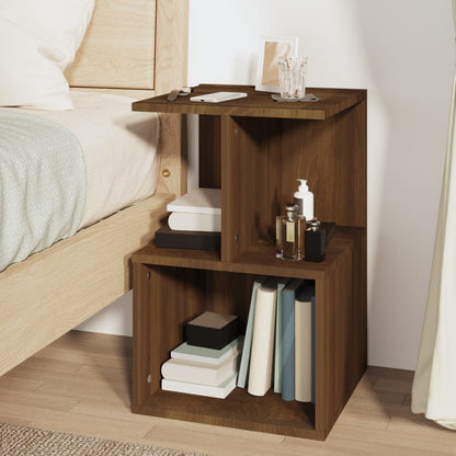 Brown Oak Bedside Cabinet 35x35x55 cm - Engineered Wood