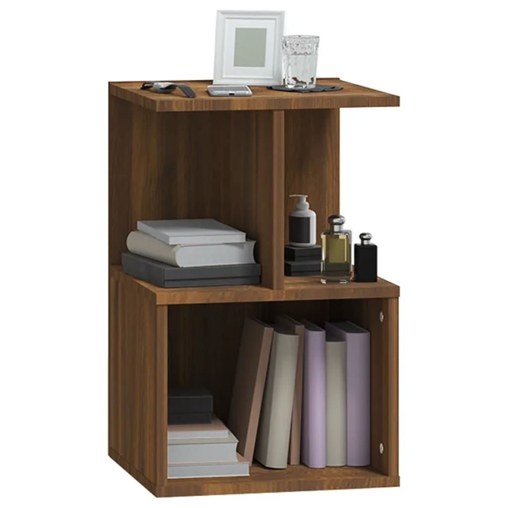 Brown Oak Bedside Cabinet 35x35x55 cm - Engineered Wood