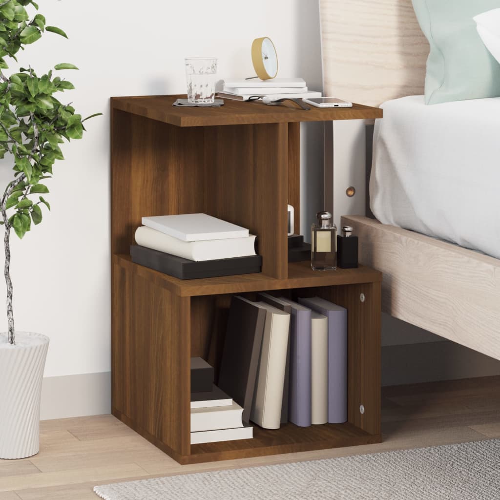 Brown Oak Bedside Cabinet 35x35x55 cm - Engineered Wood