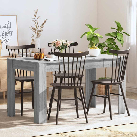 Stylish Grey Sonoma Dining Table 140x74.5x76 cm - Engineered Wood