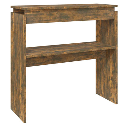 Smoked Oak Console Table - Engineered Wood, 80x30x80 cm