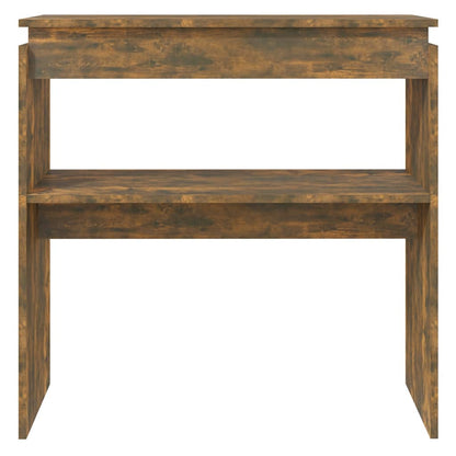 Smoked Oak Console Table - Engineered Wood, 80x30x80 cm
