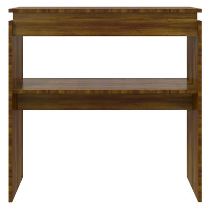 Brown Oak Console Table - Engineered Wood, 80x30x80 cm