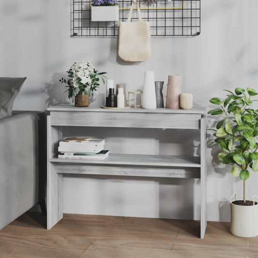 Sonoma Grey Console Table - 102x30x80 cm, Engineered Wood
