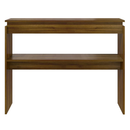 Brown Oak Engineered Wood Console Table - 102x30x80 cm