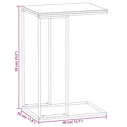 Side Table White 40x30x59 cm Engineered Wood