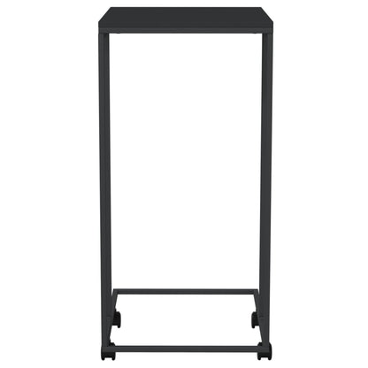 Side Table with Wheels Black 40x30x63.5 cm Engineered Wood
