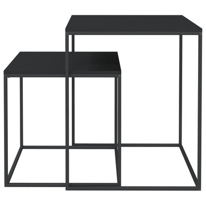 Coffee Table Set 2 pcs Engineered Wood and Metal