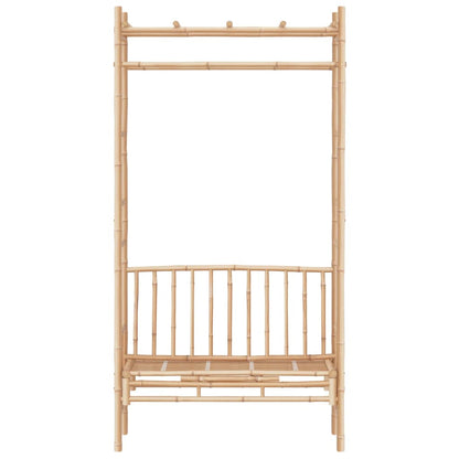 Bamboo Garden Bench with Pergola, 116 cm - Natural Finish