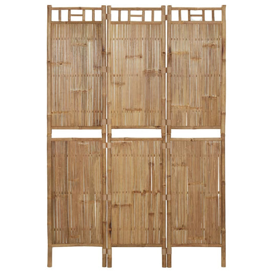 Bamboo 3-Panel Room Divider, Natural Finish, 120x180 cm