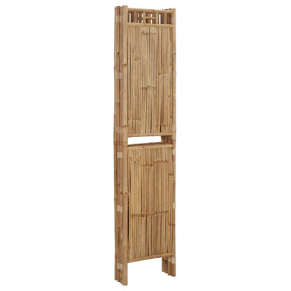 Elegant Bamboo 4-Panel Room Divider 160x180 cm - Natural Finish