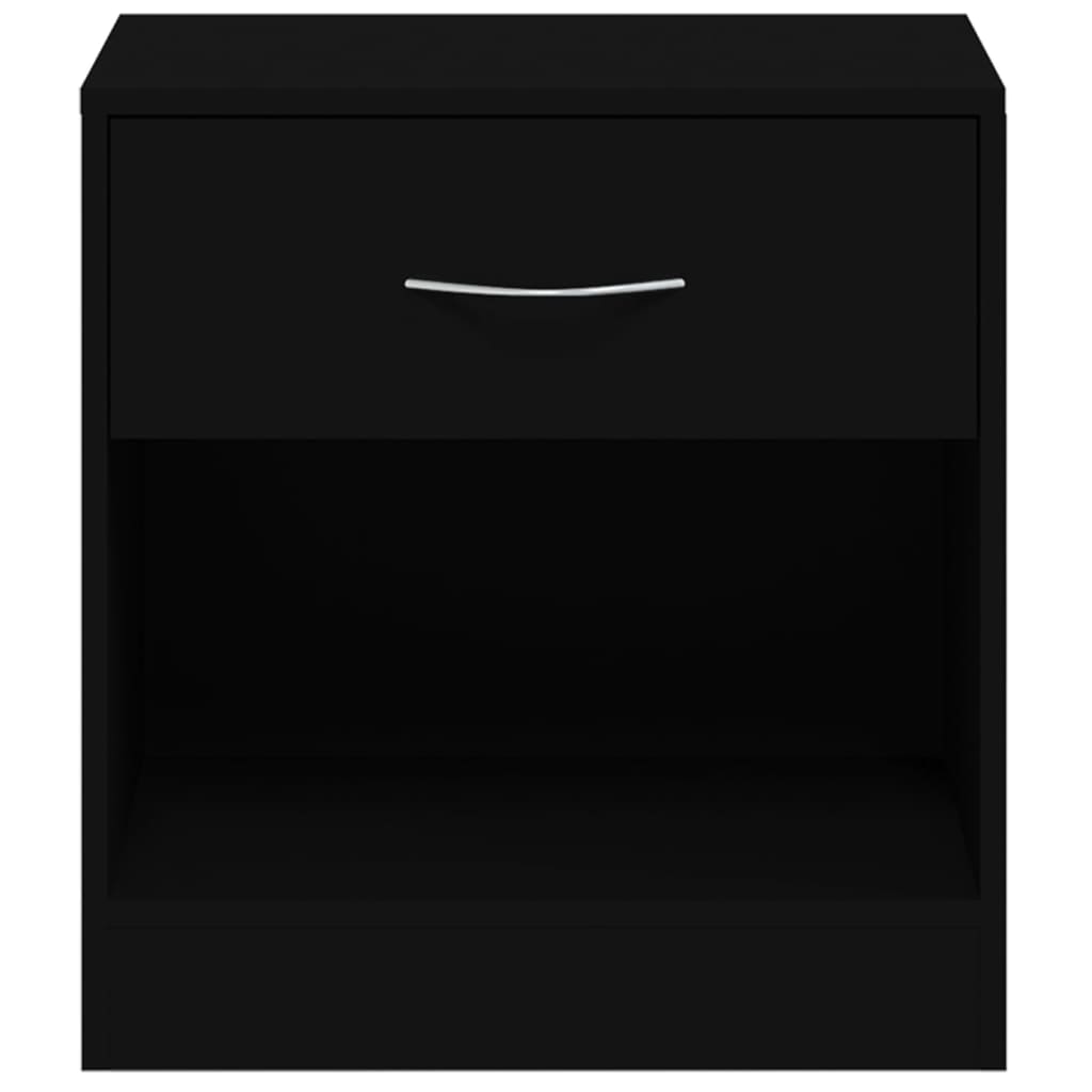 Black Bedside Cabinets 2 pcs with Drawer - Sleek & Stylish Design