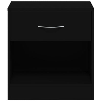 Black Bedside Cabinets 2 pcs with Drawer - Sleek & Stylish Design