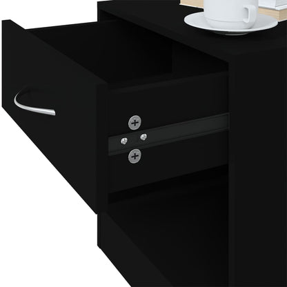 Black Bedside Cabinets 2 pcs with Drawer - Sleek & Stylish Design