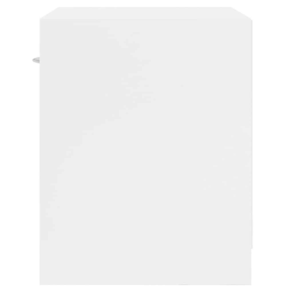 High Gloss White Bedside Cabinets Set of 2 with Drawer