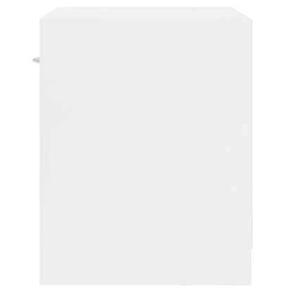 High Gloss White Bedside Cabinets Set of 2 with Drawer