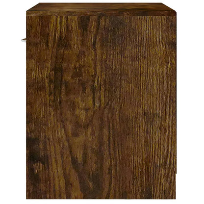 Smoked Oak Bedside Cabinets 2 Pcs with Drawer - Rustic Elegance