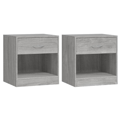 Grey Sonoma Bedside Cabinets with Drawer - Set of 2