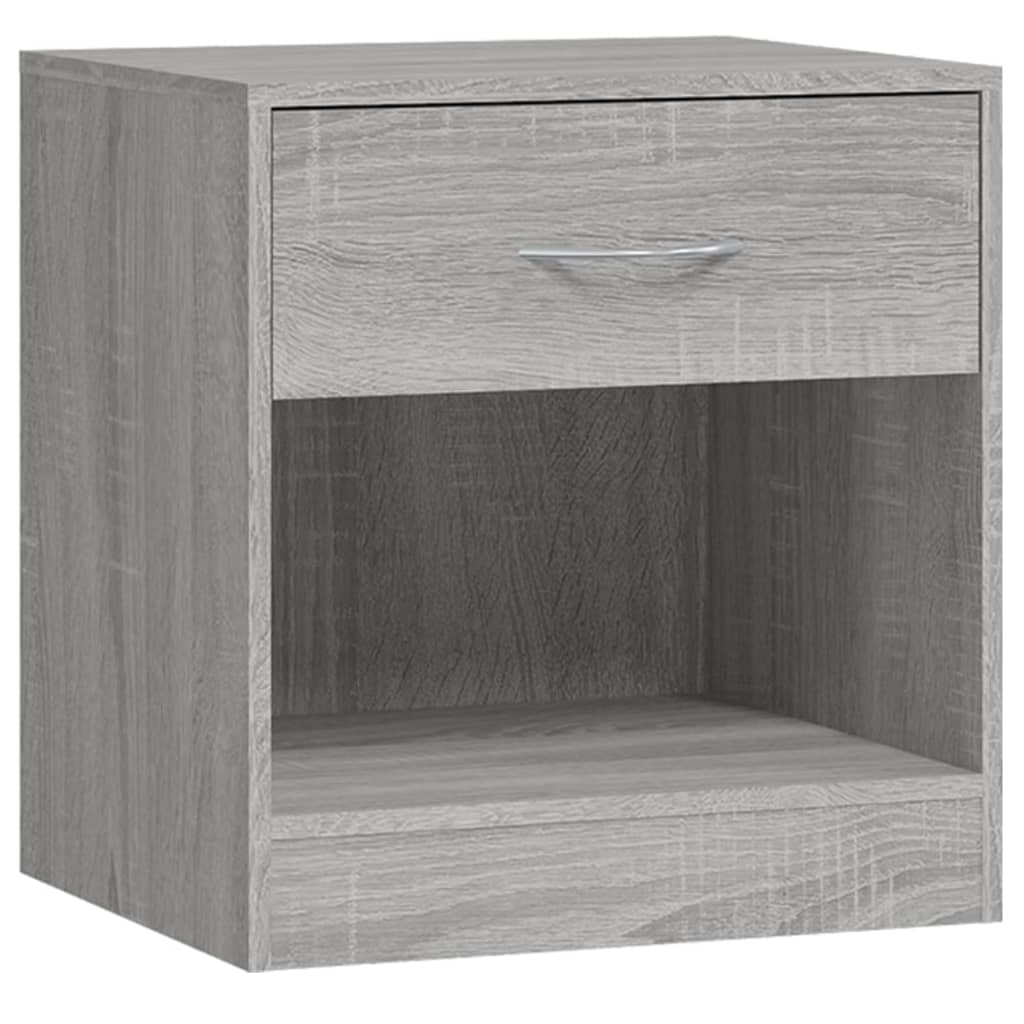 Grey Sonoma Bedside Cabinets with Drawer - Set of 2