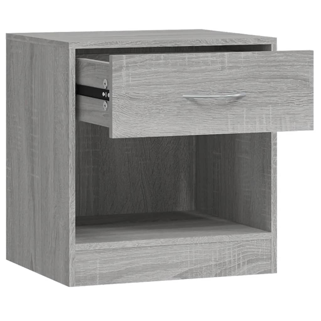 Grey Sonoma Bedside Cabinets with Drawer - Set of 2