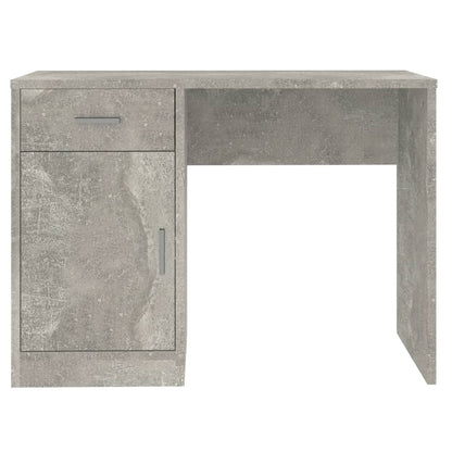 Concrete Grey Engineered Wood Desk with Drawer & Cabinet, 100x40x73 cm