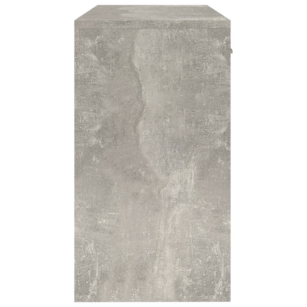 Concrete Grey Engineered Wood Desk with Drawer & Cabinet, 100x40x73 cm