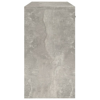 Concrete Grey Engineered Wood Desk with Drawer & Cabinet, 100x40x73 cm