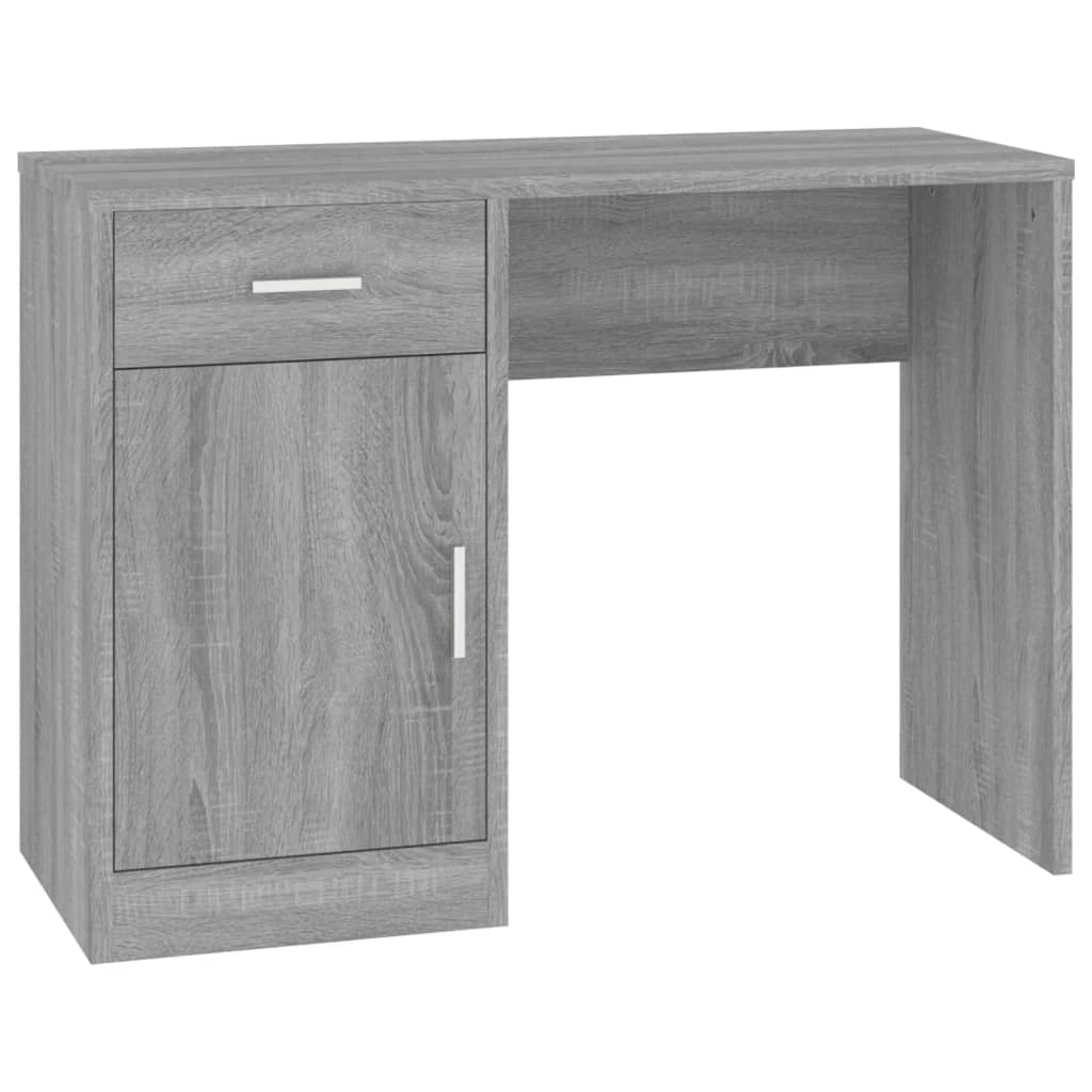 Grey Sonoma Desk with Drawer & Cabinet - 100x40x73 cm Wood