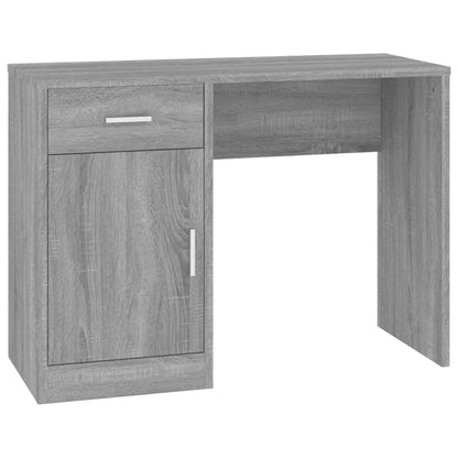 Grey Sonoma Desk with Drawer & Cabinet - 100x40x73 cm Wood