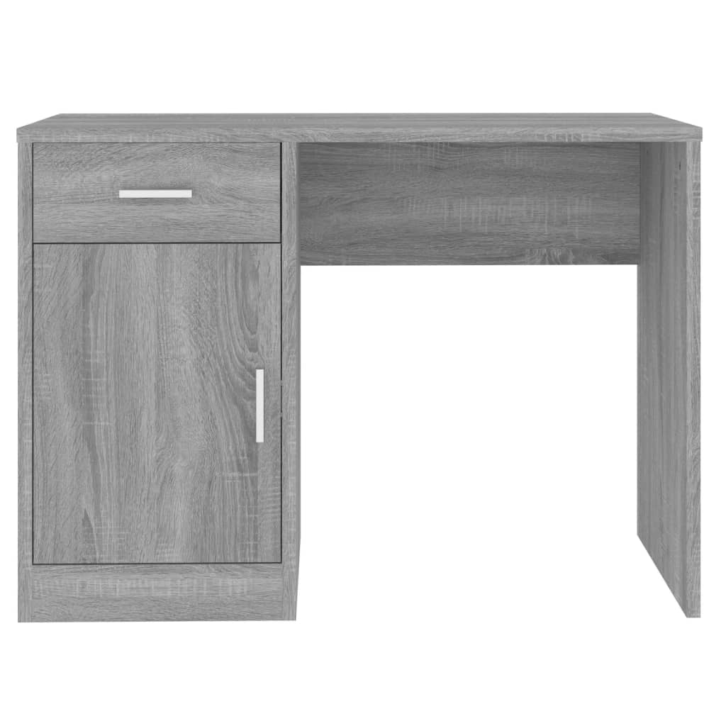 Grey Sonoma Desk with Drawer & Cabinet - 100x40x73 cm Wood
