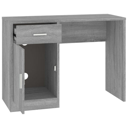 Grey Sonoma Desk with Drawer & Cabinet - 100x40x73 cm Wood