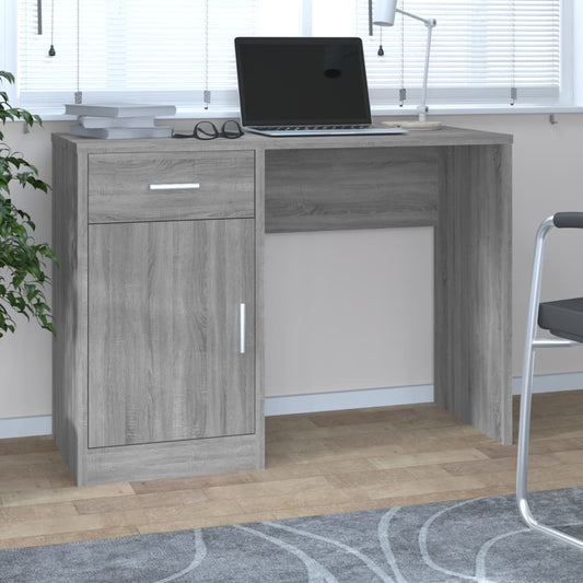 Grey Sonoma Desk with Drawer & Cabinet - 100x40x73 cm Wood