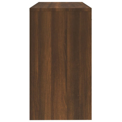 Brown Oak Desk with Drawer & Cabinet - 100x40x73 cm Engineered Wood