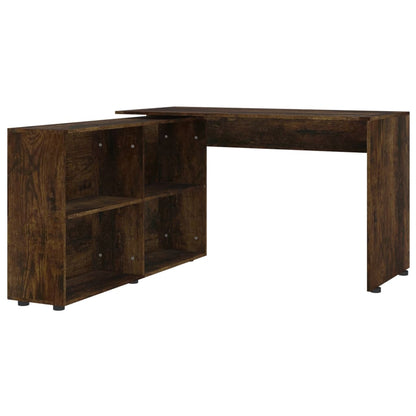 Smoked Oak Corner Desk - Engineered Wood, Space-Saving Design